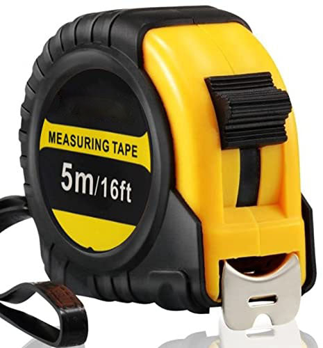 Sepikey Retractable Tape Measure, Heavy Duty Nylon Coated Measuring Tape, Imperial and Metric Measurement with Metal Belt Clip