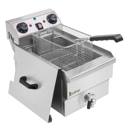 Electric Deep Fryer, 2.5QT/11.8L Stainless Steel Faucet Single Tank Deep Fryer 1700W