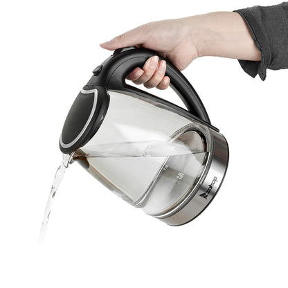 Glass Electric Kettle, 1.8 Liter Cordless with LED Light, Glass Tea Kettle & Hot Water Boiler,Auto Shut-Off and Boil-Dry Protection