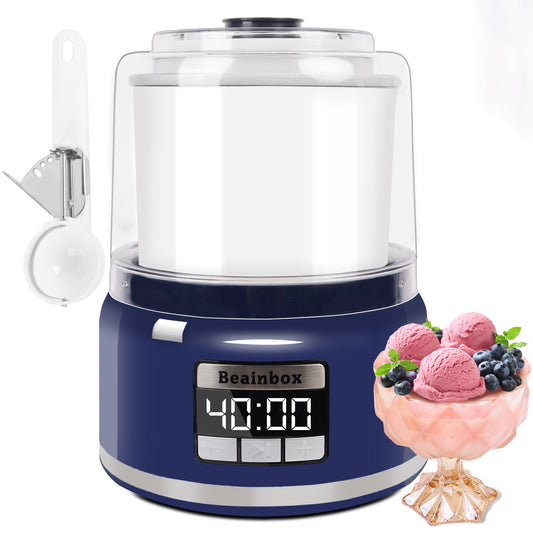 Beainbox 2.11-Quart Ice Cream Maker Machine with LCD Screen & Scoop for Frozen Yogurt Sorbet Gelato