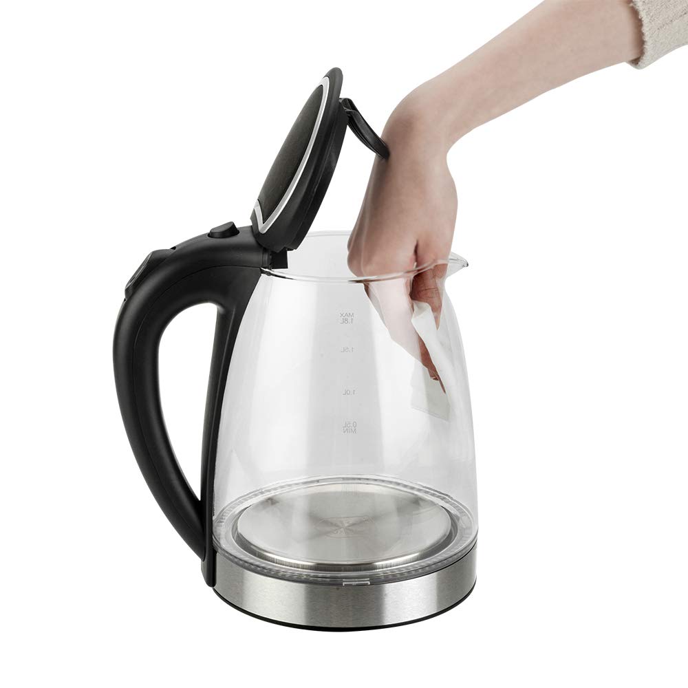 Glass Electric Kettle, 1.8 Liter Cordless with LED Light, Glass Tea Kettle & Hot Water Boiler,Auto Shut-Off and Boil-Dry Protection