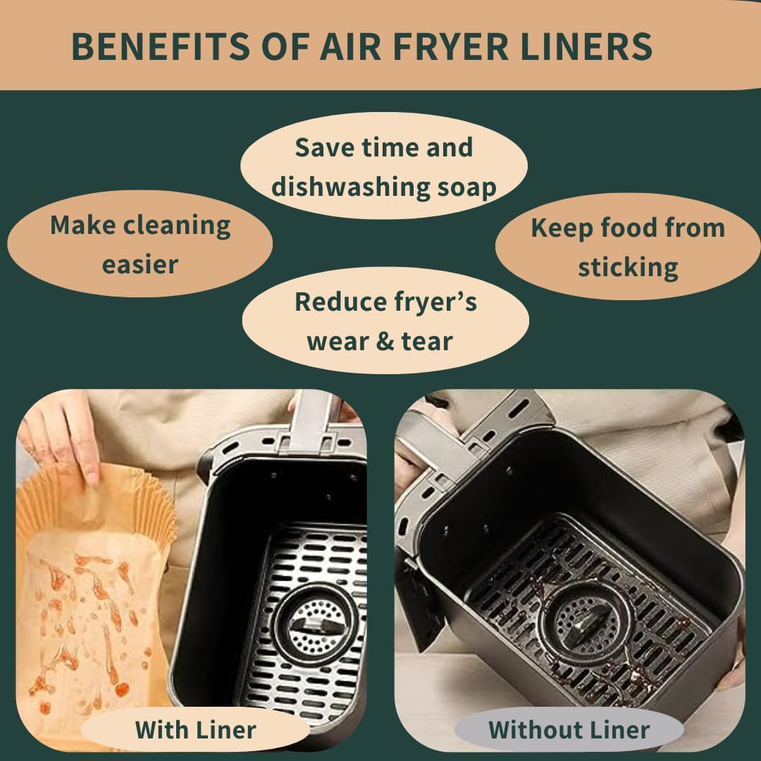 Sepikey Air Fryer Liners for Ninja Dual, Tower, Salter and Other Dual Zone Air Fryers | Ninja Air Fryer Accessories for AF300UK AF400UK | Food Grade Disposable Airfryer Liners