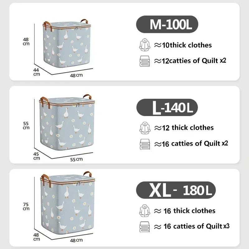 1Pcs Waterproof Clothes Organizer Storage Bag Moving Moisture-proof Large Capacity Quilts Packing Bags Luggage Sorting Box Home