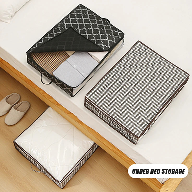 1-2Pcs Organizing Bag Organizers Dustproof and Waterproof Clothes Quilt Clothes Storage Bags Under the Bed Foldable Tote Home