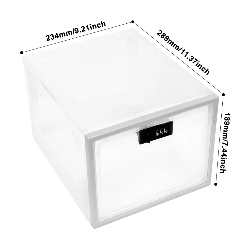 Lockable Box Refrigerator Food Transparent Storage Box With Combination Lock For Fridge Food/Home Safety Password Box