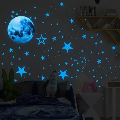 435Pcs/set Luminous Moon Star Wall Sticker for Kids Bedroom Ceiling Home Decoration DIY Decal Glow In The Dark Wallpaper Mural