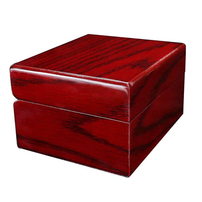 Wine Red Wood Single Watch Display Case Wooden Watch Box Bracelet Storage Organiser Box for Valentine Day, Birthday, Christmas