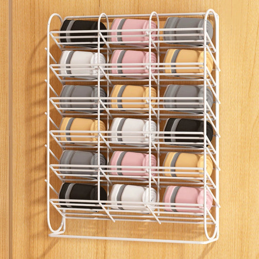 Iron Wall-mounted Perforation-free Underwear Storage Rack 4/9/16 Grid Underwear Sock Organizer Wardrobe Dormitory Hanging Rack