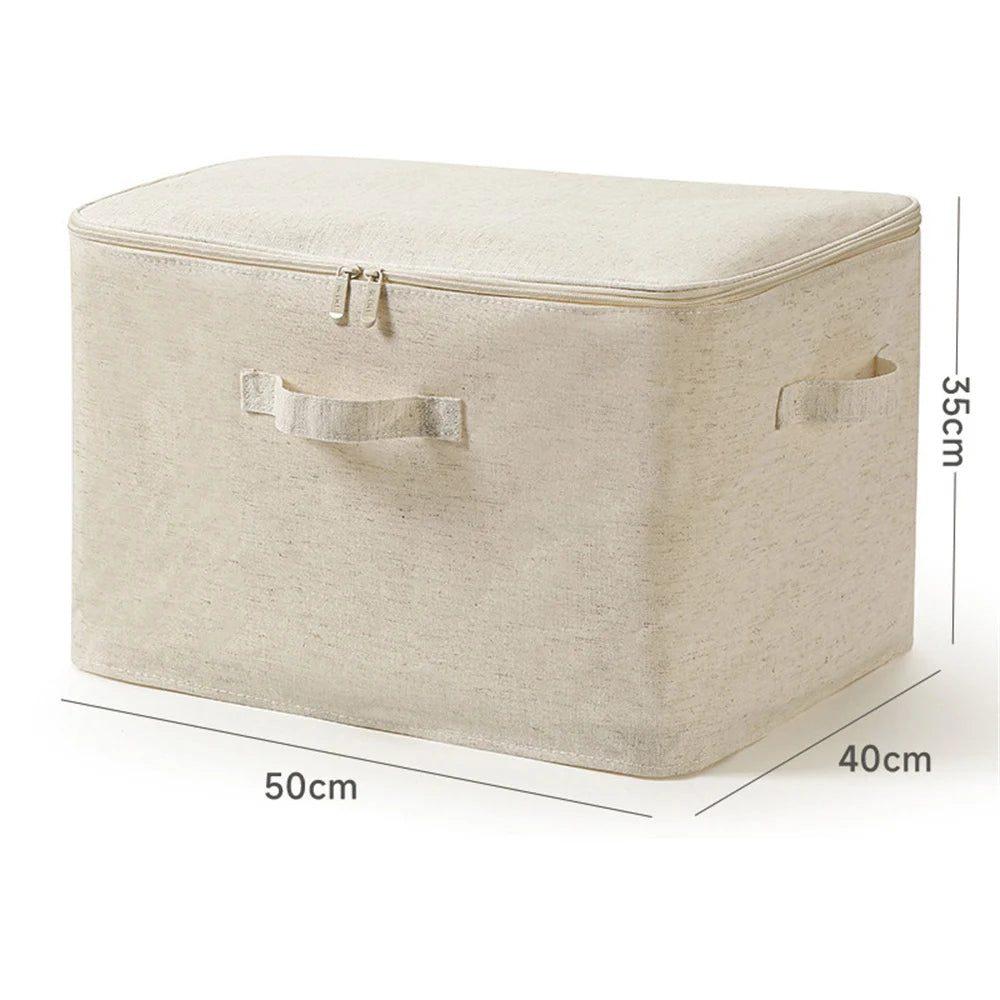 Foldable Home Storage Bag Cotton And Linen Storage Box Large Quilt Storage Bag Clothes Storage Bag Organizer for Bedroom VC