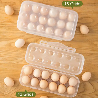 1pc Egg Storage Box Anti-collision 12/18 Cell Egg Tray Refrigerator Preservation Storage Box Household Kitchen Supplies