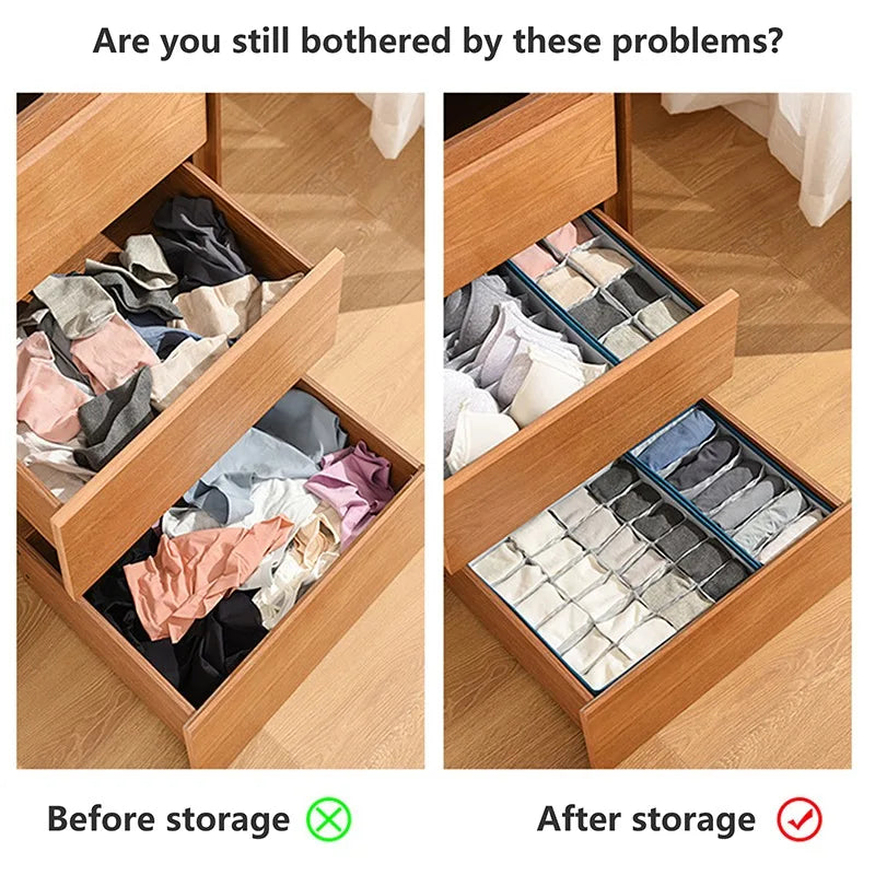 Fabric Underwear Bra Storage Box Underwear Sorting Box Panty Socks Compartment Storage Box Drawer Organizer Home Storage