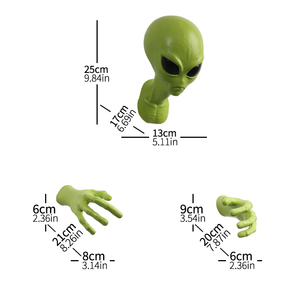 Green Alien UFO Visitor 51 Area Extraterrestrial Organism Monster Study living room wall hanging ornament Sci-Fi Lover's Gift