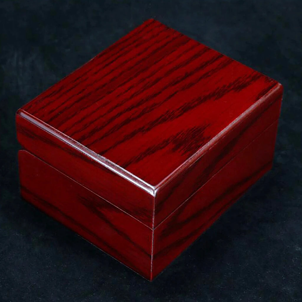 Wine Red Wood Single Watch Display Case Wooden Watch Box Bracelet Storage Organiser Box for Valentine Day, Birthday, Christmas