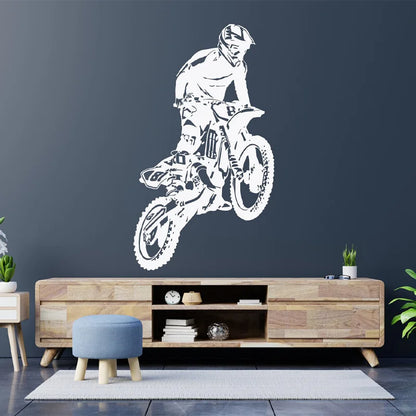 Motocross Motorbike Wall Stickers Vinyl Home Decor Boys Teens Room Bedroom Motorcycle Dirt Bike Decoration Decals Wallpaper S615