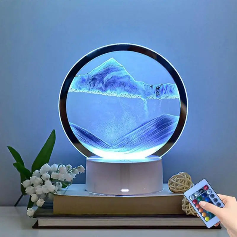 3D Sand Art Liquid Motion Deep Sea Sandscape In Motion Display Creative Sand Frame Relaxing Desktop Home Office Work Decoration