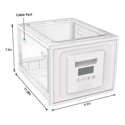 Lockable Storage Container Tablet Locked Box Lockable Storage Bins Time Locking Container for Tabletop Counter Office Home