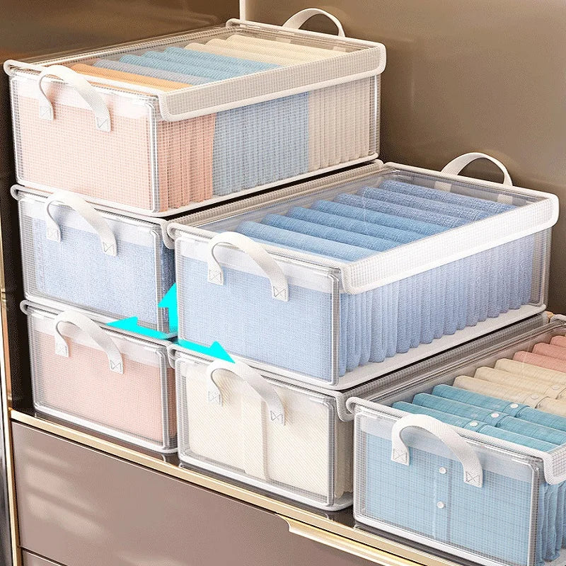 Clothes Organizer Trousers Clothing Jeans Storage Box Wardrobe Closet Organization Underwear Bra Socks Compartment Box Cabinet