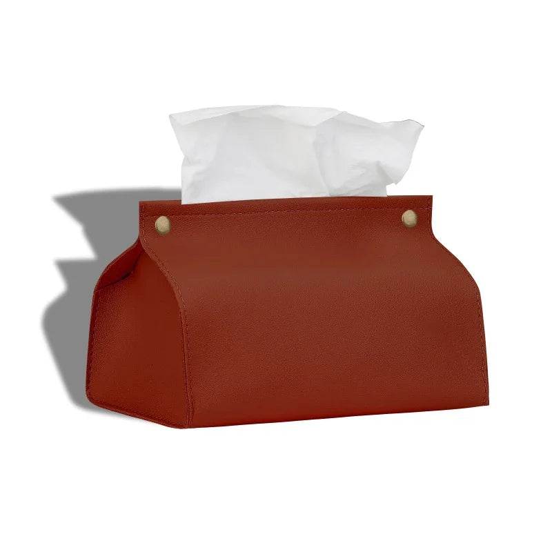 Leather Tissue Holder Household Paper Towel Storage Box Removable Tissue Boxes For Home Office Living Room Car Papers Container