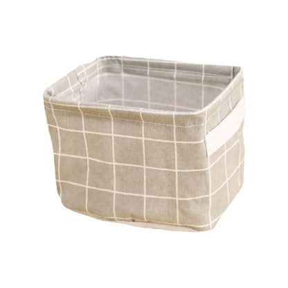 Foldable Desktop Storage Box Fabric Bedroom Storage Basket Underwear Cosmetic Jewelry Organizer Office Stationery Organizer