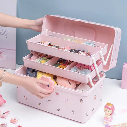 Portable Hair Accessories Storage Box Baby Head Rope Hairpin Rubber Band Jewelry Dressing Jewelry Case Darling Bedroom Organizer