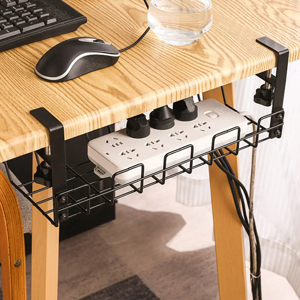 Under Desk Cable Management Tray, Wire Under Table Wire Organizer For Office Home Cable Management Wire Plug Board Storage Rack