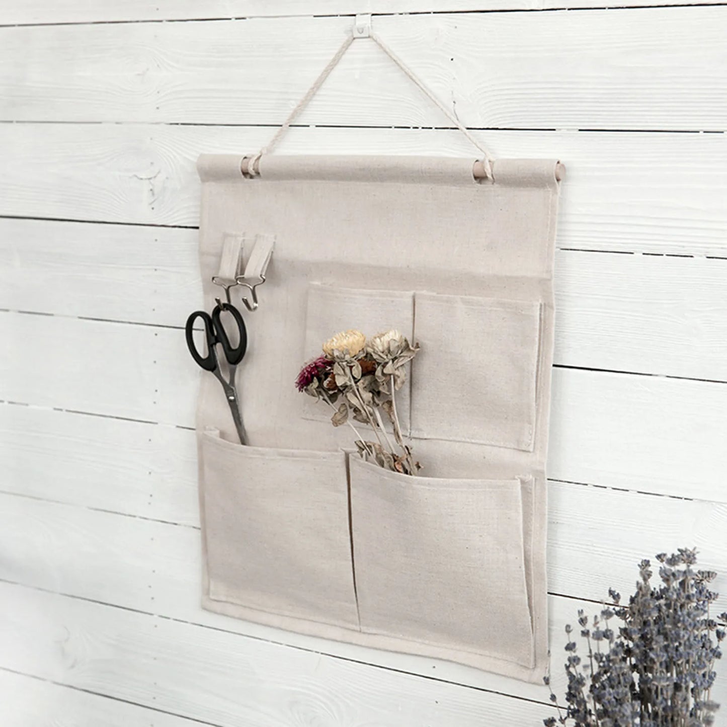 4/5/7 Pockets Cotton Wall Hanging Storage Bag  Multilayer Closet Door Closet Storage Bag Organizer Home Cosmetics Toys