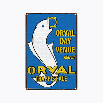 [ DecorMan ] Orval Beer TIN SIGN Painting PUB Decor L1