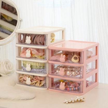 Children Hair Accessories Storage Box Organizer Plastic Drawer Desktop Hair Clip Jewelry Head Rope Rubber Band Organizer Box