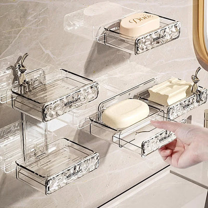 New Bathroom Shelf With Towel rack No Drill Organizer Shower Storage Rack Floating Shelf For Wall Bathroom Accessories