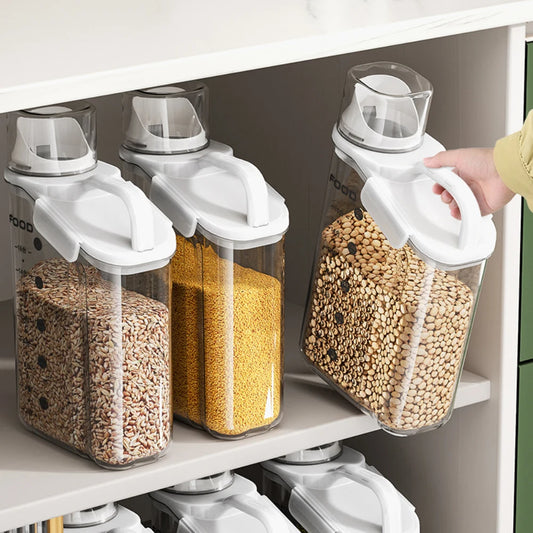 Airtight Food Storage Containers Cereal Dispenser Cereal Container Storage Box Rice Dispenser Grain Dispenser Kitchen Organizer