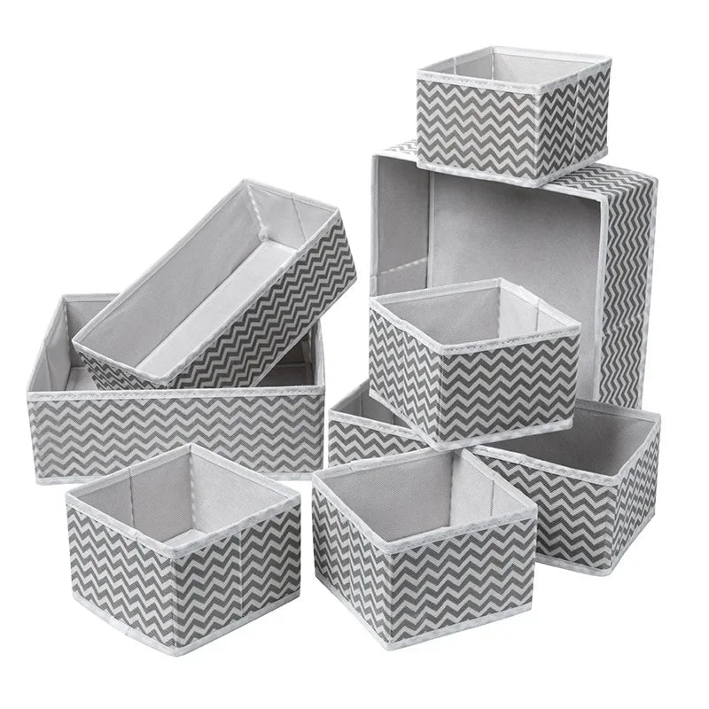 Wavy Pattern Drawer Organizer for Underwear T-shirt Jeans Storage Box Foldable Closet Drawer Organizer System Storage Bra Sock