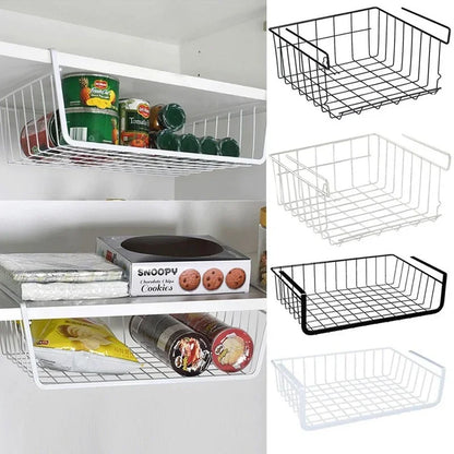 Home Storage Basket Kitchen Multifunctional Storage Rack Under Cabinet Storage Shelves Basket Wire Rack Kitchen Organizer