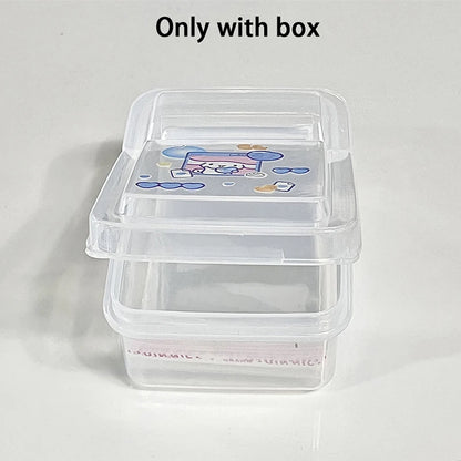 1PCS Rectangular Transparent Storage Box With Lid Stickers Collection Desktop Container Case Multipurpose Home Storage Box