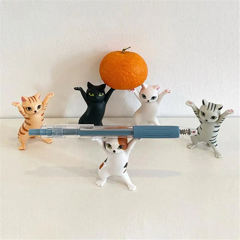 5PCS Anime Raising Hands Dancing Cat Model Cat Ornaments Cat Figures Toys for Children s Room Study Room