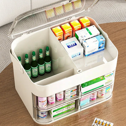 Large Capacity Multilayer Home Medicine Box Transparent Medical Storage Box For Family Use