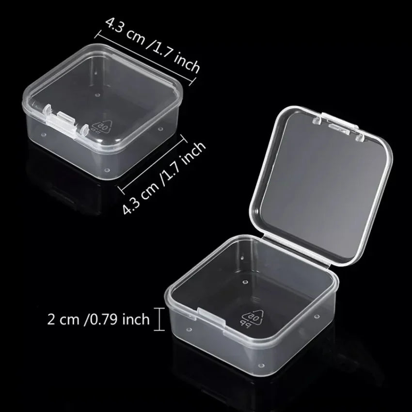 Square Plastic Storage Box Jewelry Container Transparent Square Useful Box Case Organizer Packaging for Jewelry Beads Earrings