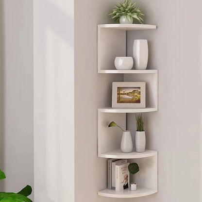 Wall Shelf Creative Home Wall Corner Triangle Shelf Wall Hanging 5 Tier Semi-circular Partition Corner Bookshelf Storage Rack