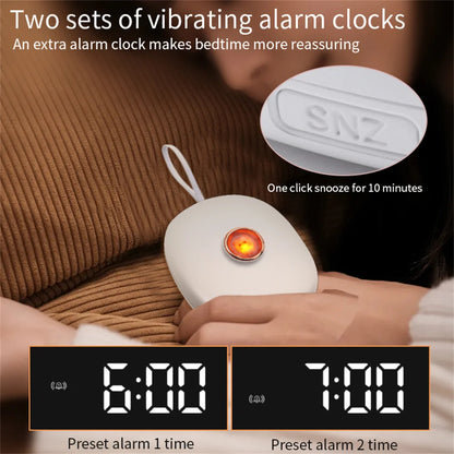 Silent Pets Vibrating Digital Alarm Clock Dual Alarm 12/24H Powerful Wake Up Bedside Snooze Vibration LED Clock With Doll Light