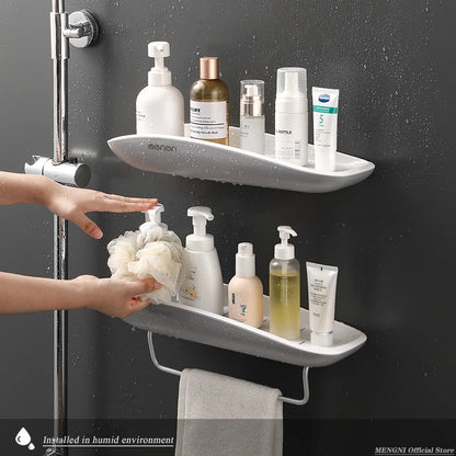 Bathroom Shelf Storage Rack Holder Wall Mounted Shampoo Spices Shower Organizer Bathroom Accessories with Towel Bar