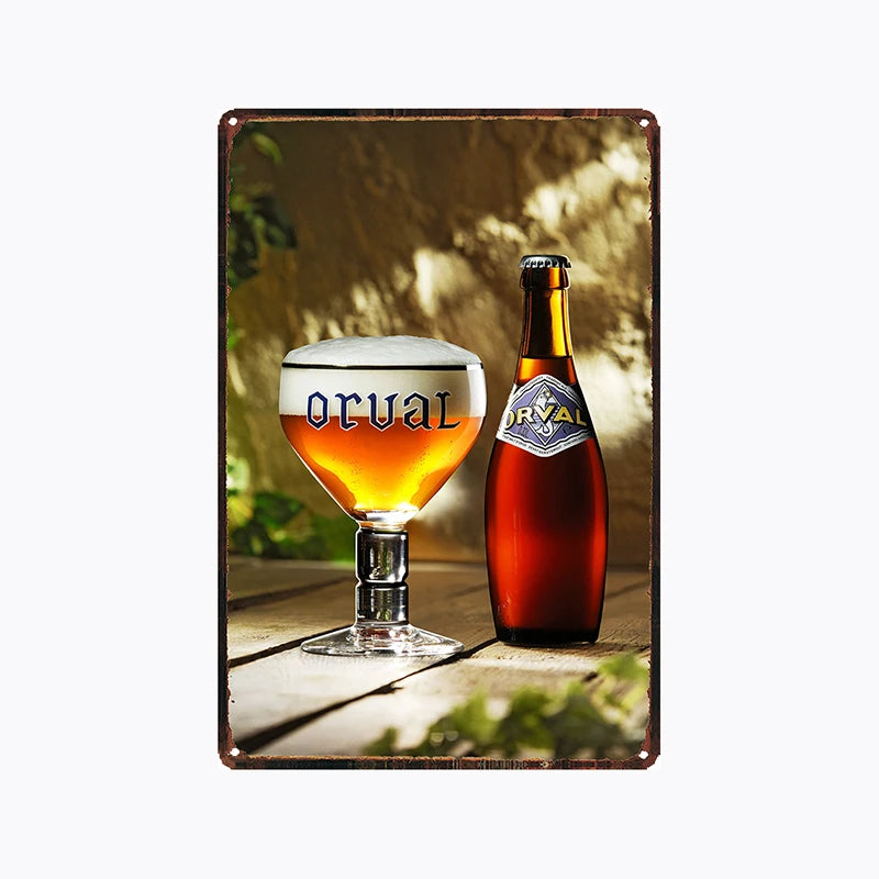 [ DecorMan ] Orval Beer TIN SIGN Painting PUB Decor L1