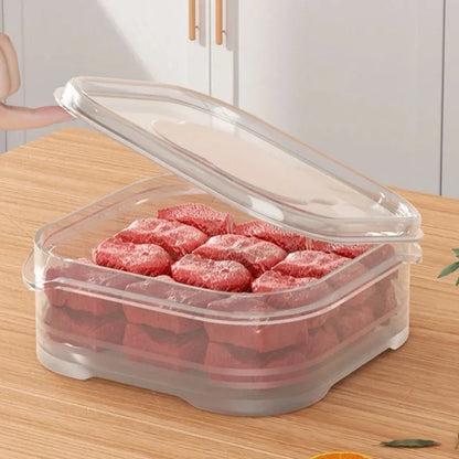 Refrigerator Meat Food Preservation Box Transparent Storage Box Food Grade Meat Freezing Box Home Vegetable Storage Organizer