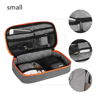 USB Portable Travel Digital Storage iPad Gadget Organizer Cables Electronic Mobile Charger Disk Carry Data Flash Bag Headset