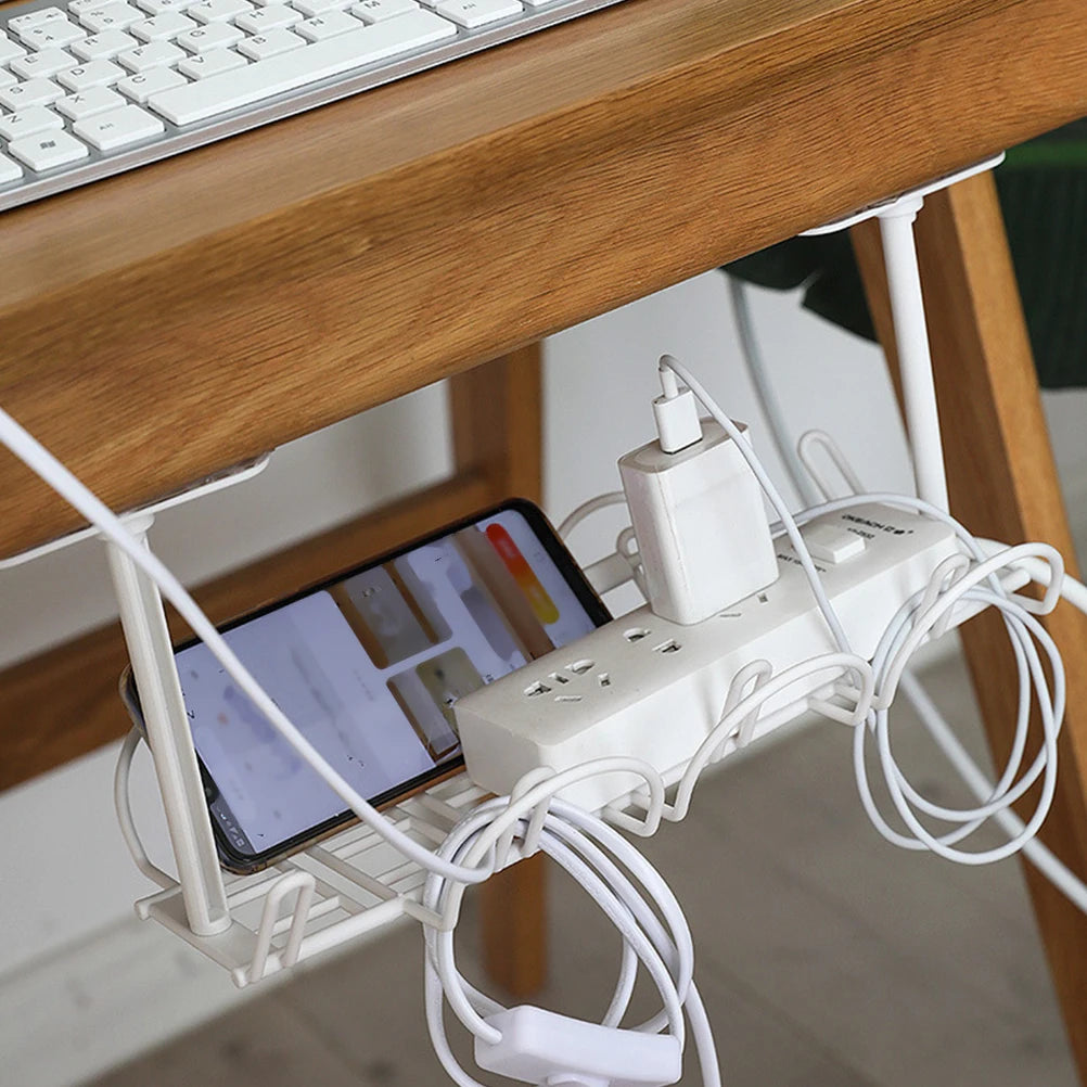 Under Desk Cable Management Tray, Wire Under Table Wire Organizer For Office Home Cable Management Wire Plug Board Storage Rack