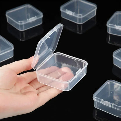 Square Plastic Storage Box Jewelry Container Transparent Square Useful Box Case Organizer Packaging for Jewelry Beads Earrings