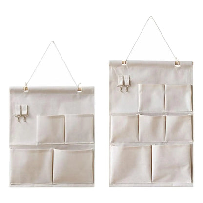 4/5/7 Pockets Cotton Wall Hanging Storage Bag  Multilayer Closet Door Closet Storage Bag Organizer Home Cosmetics Toys