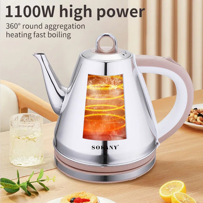 1.5L Travel Electric Kettle Tea Coffee Thermo Pot Appliances Kitchen Smart Kettle Quick Heating Electric Boiling 220V