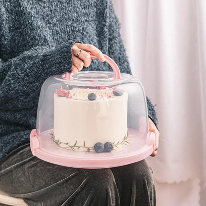 Practical Cake Box Dust Proof Plastic Pastry Storage Boxes Dessert Container  Round Cake Carrier for Carrying