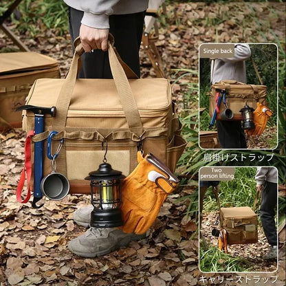 30-80l Camping Cookin Utensil Organizer Large Capacity Car Trunk Storage Bag Detachable Multifunctional Utility Camping Supplies