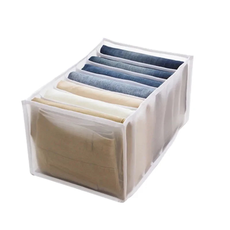 Jeans Compartment Storage Box Closet Clothes Drawer Mesh Separation Box Stacking Pants Drawer Divider Can Washed Home Organizer