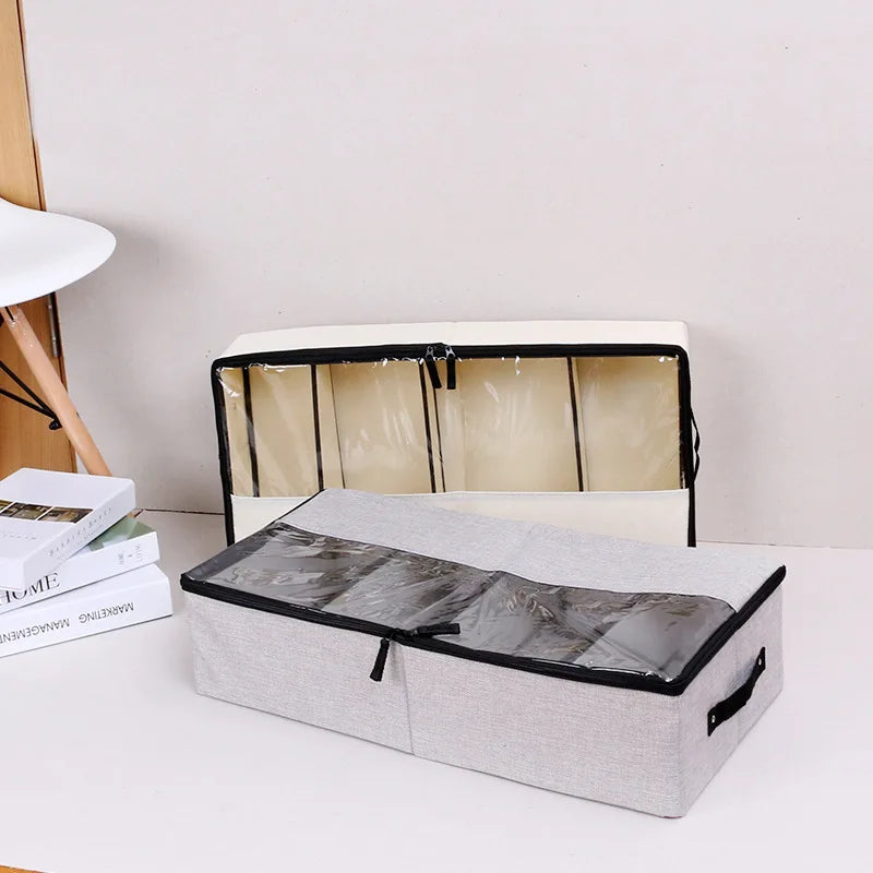 Foldable Split Shoe Box Storage Box Thickened Transparent Shoe Box Dust Proof Bed Bottom Shoe Storage Box Underwear Storage